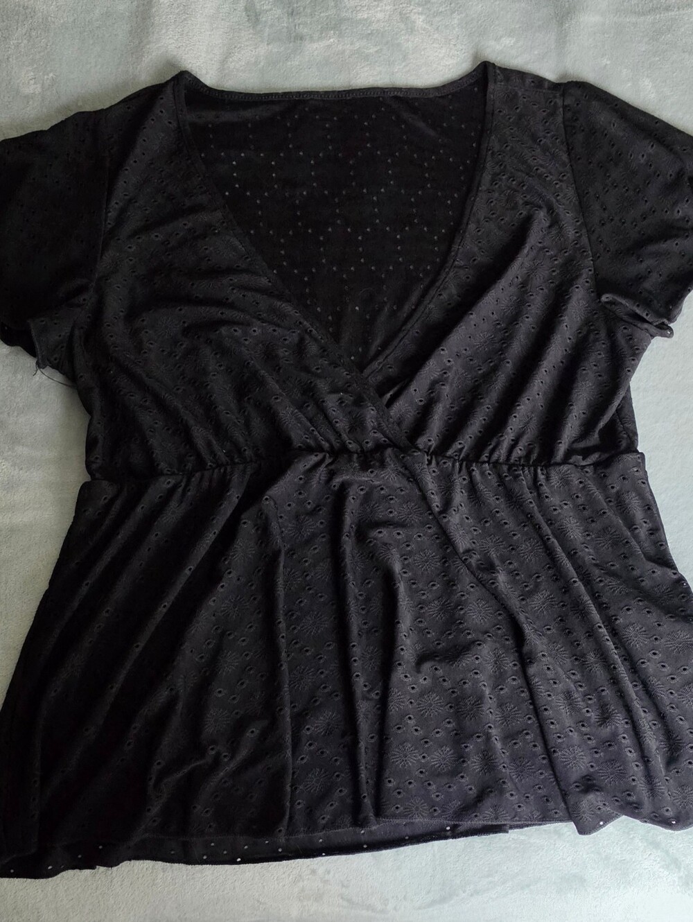Women's Black Low-cut Blouse